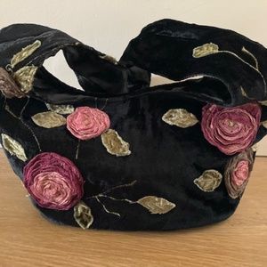 Christian Livingston Velvet Shoulder Bag